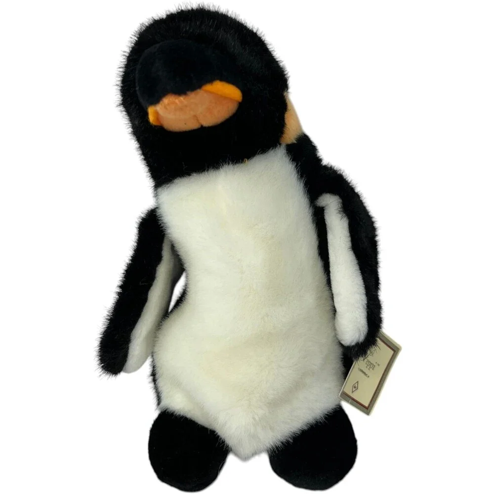 Russ Berrie Penguin Plush Peppi Emperor Bird Stuffed Animal Toy Black White Soft